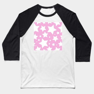 White star print on pink Baseball T-Shirt